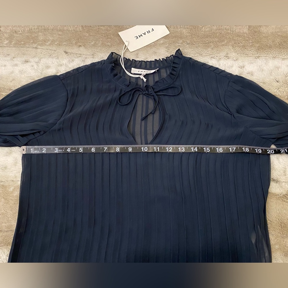 NWT💕FRAME Pleated Tie-Front Top Size XS - Picture 11 of 15
